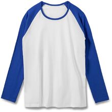 Футболка женская с длинным рукавом Milky LSL белая с ярко-синим, размер XL
