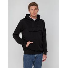 Худи унисекс с карманом на груди Chest Pocket, черное, размер M/L