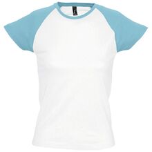 Футболка женская Milky 150 белая с голубым, размер L