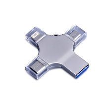 USB 3.0-флешка на 256 Гб 4-в-1 с разъемами Micro USB, Type-C и Lightning