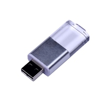 USB 2.0- флешка промо на 64 Гб прямоугольной формы, выдвижной механизм